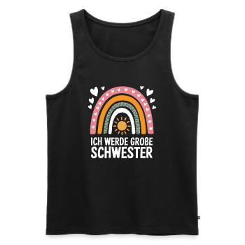 Je vais être grande sœur arc-en-ciel boho - Débardeur bio Premium Homme - noir - Devant - AI Model Male 178 light (178cm)