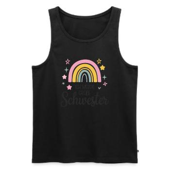 Je vais être grande sœur arc-en-ciel boho - Débardeur bio Premium Homme - noir - Devant - AI Model Male 178 light (178cm)
