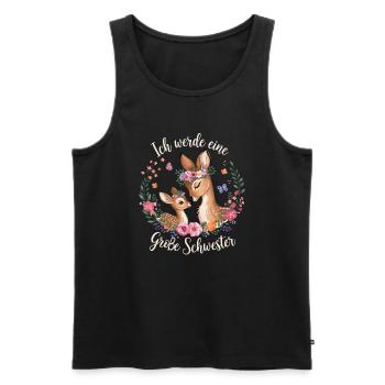 Ich werde eine große Schwester Reh Rehe - Männer Premium Bio Tank Top - Schwarz - Vorne - Michal (187cm)