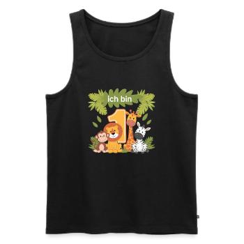 1. Geburtstag 1 Jahr Dschungel Tiere Löwe Giraffe - Männer Premium Bio Tank Top - Schwarz - Vorne - Michal (187cm)
