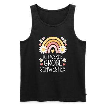 Ich Werde Große Schwester Regenbogen Boho - Männer Premium Bio Tank Top - Schwarz - Vorne - Michal (187cm)