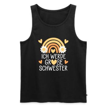 Ich Werde Große Schwester Regenbogen Boho - Männer Premium Bio Tank Top - Schwarz - Vorne - Michal (187cm)