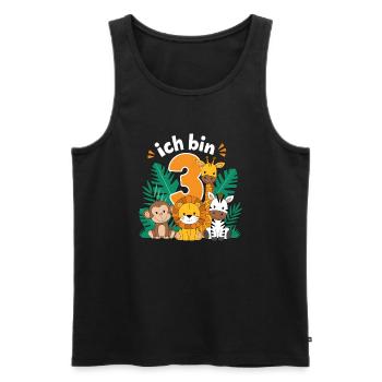 3rd Birthday 3 Years Jungle Animals Lion Giraffe - Men's Premium Organic Tank Top - black - Front - AI Model Male 178 light (178cm)