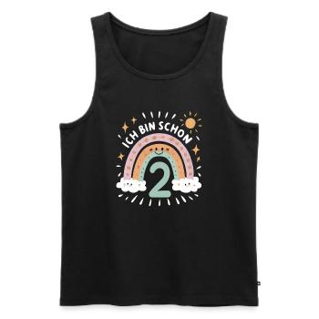 2nd Birthday Shirt Rainbow Cloud - Men's Premium Organic Tank Top - black - Front - AI Model Male 178 light (178cm)