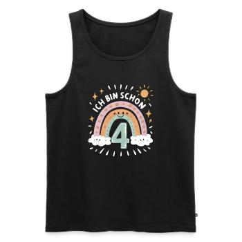 4th Birthday Shirt Rainbow Cloud - Men's Premium Organic Tank Top - black - Front - Michal (187cm)