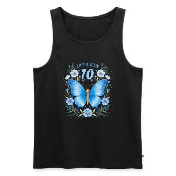 Fête d’anniversaire des enfants 10e anniversaire papillon - Débardeur bio Premium Homme - noir - Devant - Michal (187cm)
