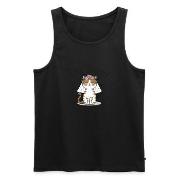 Bride Bride To Be Cat Kitten Engagement Bachelor Party - Men's Premium Organic Tank Top - black - Front - AI Model Male 178 light (178cm)