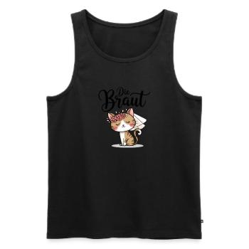 Bride Bride To Be Cat Kitten Engagement Bachelor Party - Men's Premium Organic Tank Top - black - Front - AI Model Male 178 light (178cm)