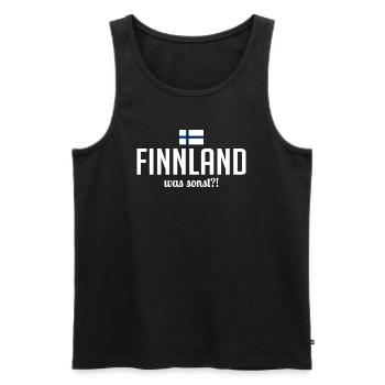 Finlande quoi d’autre dire vacances en Scandinavie - Débardeur bio Premium Homme - noir - Devant - Michal (187cm)
