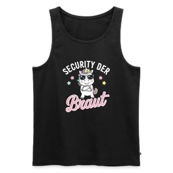 Security of the Bride Unicorn Bachelor Party Group Shirt - Men's Premium Organic Tank Top - black - Front - AI Model Male 178 light (178cm)