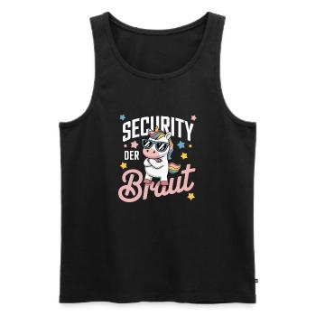 Security of the Bride Unicorn Bachelor Party Group Shirt - Men's Premium Organic Tank Top - black - Front - AI Model Male 178 light (178cm)