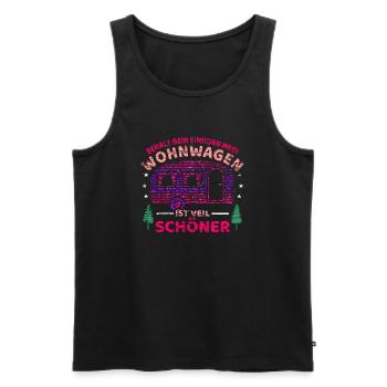 Wohnwagen Camping Frau Spruch Wohnmobil Womo Campe - Männer Premium Bio Tank Top - Schwarz - Vorne - Michal (187cm)