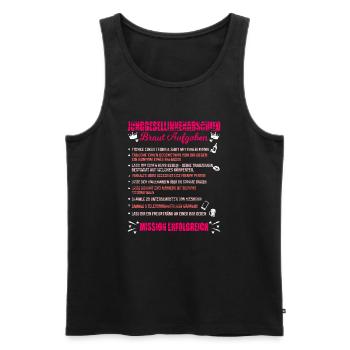 JGA Liste Junggesellin Mutprobe Braut Aufgaben - Männer Premium Bio Tank Top - Schwarz - Vorne - Michal (187cm)