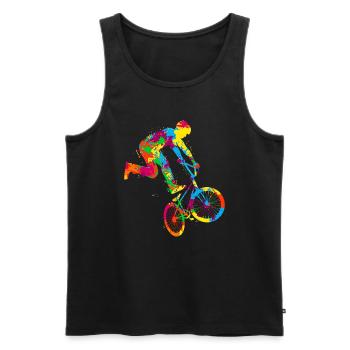 BMX Bike Stunt Fahrer Jungen Kinder - Männer Premium Bio Tank Top - Schwarz - Vorne - AI Model Male 178 light (178cm)