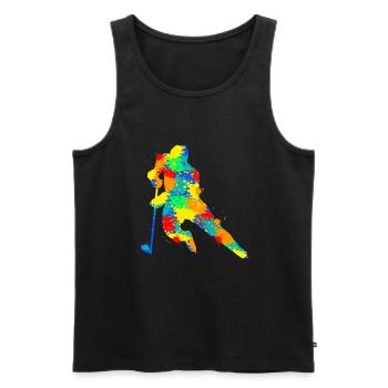 Eishockey Jungen Kinder Männer - Männer Premium Bio Tank Top - Schwarz - Vorne - Michal (187cm)