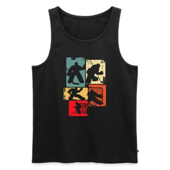 Eishockey Torwart Jungen Männer Kinder - Männer Premium Bio Tank Top - Schwarz - Vorne - Michal (187cm)