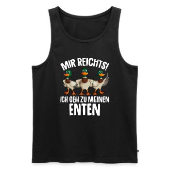 Ente Mir reichts ich geh zu meinen Enten - Männer Premium Bio Tank Top - Schwarz - Vorne - Michal (187cm)