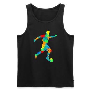 Fußballer Fußball Jungen Kinder - Männer Premium Bio Tank Top - Schwarz - Vorne - Michal (187cm)