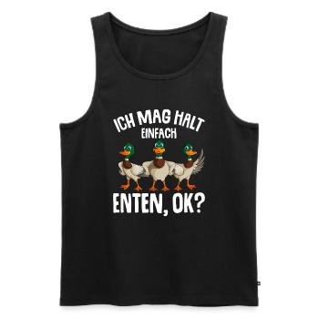 Ich mag halt Enten Mädchen Damen Ente - Männer Premium Bio Tank Top - Schwarz - Vorne - Michal (187cm)