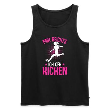 Mir reichts ich geh kicken Fußball Mädchen - Männer Premium Bio Tank Top - Schwarz - Vorne - Michal (187cm)