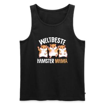 Hamster Mama Goldhamster Damen - Männer Premium Bio Tank Top - Schwarz - Vorne - Michal (187cm)