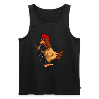 Poulets Poulet Fermier Enfants Garçons - Débardeur bio Premium Homme - noir - Devant - Michal (187cm)