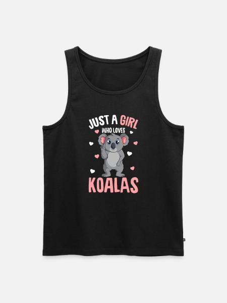 Koala Mädchen - Männer Premium Bio Tank Top - Schwarz