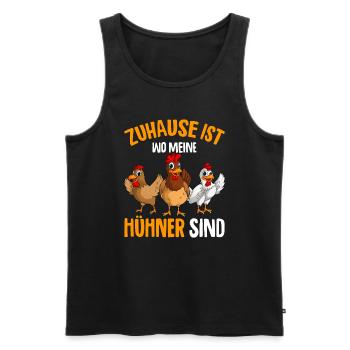 Zuhause ist wo meine Hühner sind Landwirt - Männer Premium Bio Tank Top - Schwarz - Vorne - Michal (187cm)
