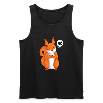 Eichhörnchen Nö Kinder Mädchen Damen - Männer Premium Bio Tank Top - Schwarz - Vorne - AI Model Male 178 light (178cm)