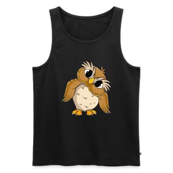 Eulen Liebhaber Mädchen Kinder Eule - Männer Premium Bio Tank Top - Schwarz - Vorne - AI Model Male 178 light (178cm)
