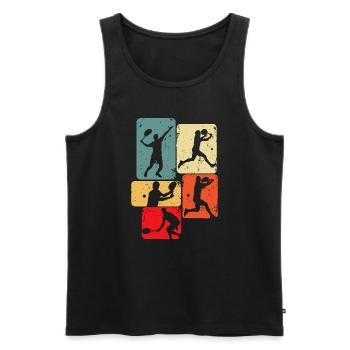 Tennis joueurs de tennis garçons enfants - Débardeur bio Premium Homme - noir - Devant - Michal (187cm)