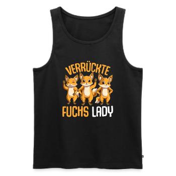 Verrückte Fuchs Lady Damen Füchse - Männer Premium Bio Tank Top - Schwarz - Vorne - AI Model Male 178 light (178cm)