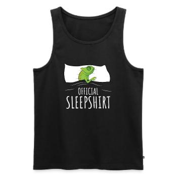 Chameleon sleep shirt - Men's Premium Organic Tank Top - black - Front - Michal (187cm)
