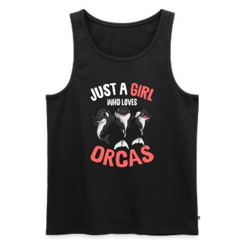 Orca Mädchen - Männer Premium Bio Tank Top - Schwarz - Vorne - AI Model Male 178 light (178cm)