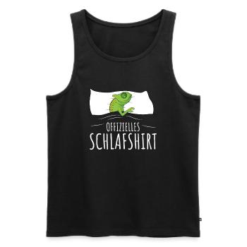 Offizielles Schlafshirt Chamäleon Echse Chameleon - Männer Premium Bio Tank Top - Schwarz - Vorne - Michal (187cm)