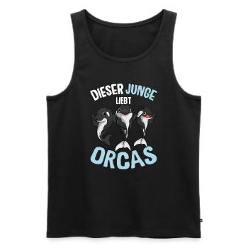 Orca Junge Wal Schwertwal Killerwal Kinder - Männer Premium Bio Tank Top - Schwarz - Vorne - AI Model Male 178 light (178cm)