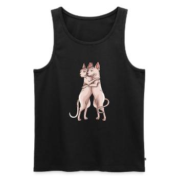 Sphynx Katze Sphinx Nacktkatze - Männer Premium Bio Tank Top - Schwarz - Vorne - AI Model Male 178 light (178cm)