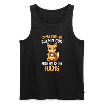 Füchse sind süß Mädchen Kinder Fuchs - Männer Premium Bio Tank Top - Schwarz - Vorne - AI Model Male 178 light (178cm)