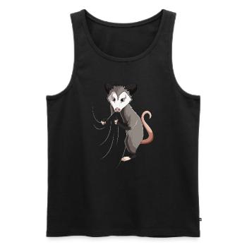 Opossum Amants Enfants Filles Dames - Débardeur bio Premium Homme - noir - Devant - Michal (187cm)