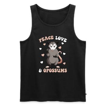 Paix Amour Opossum Enfants Filles Dames - Débardeur bio Premium Homme - noir - Devant - Michal (187cm)