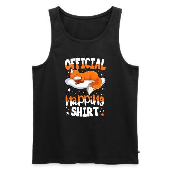 Fox Sleeping Shirt - Men's Premium Organic Tank Top - black - Front - AI Model Male 178 light (178cm)