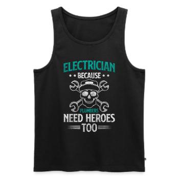 Electrics Men Watt Lightning - Men's Premium Organic Tank Top - black - Front - Michal (187cm)