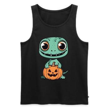 Echse Halloween Lustig Zombie - Männer Premium Bio Tank Top - Schwarz - Vorne - Michal (187cm)