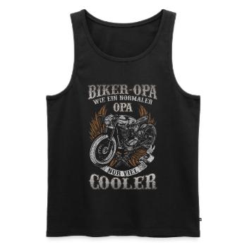 Biker Opa Motorrad Youngtimer Hobby Geschenk - Männer Premium Bio Tank Top - Schwarz - Vorne - Michal (187cm)