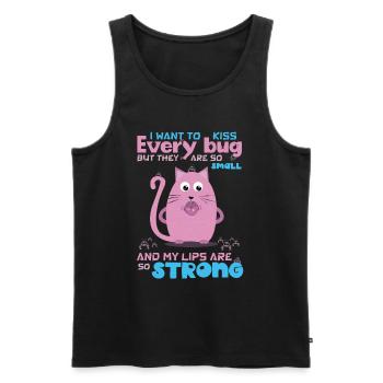Funny Quote with Cat, Insect Humor - Men's Premium Organic Tank Top - black - Front - AI Model Male 178 light (178cm)