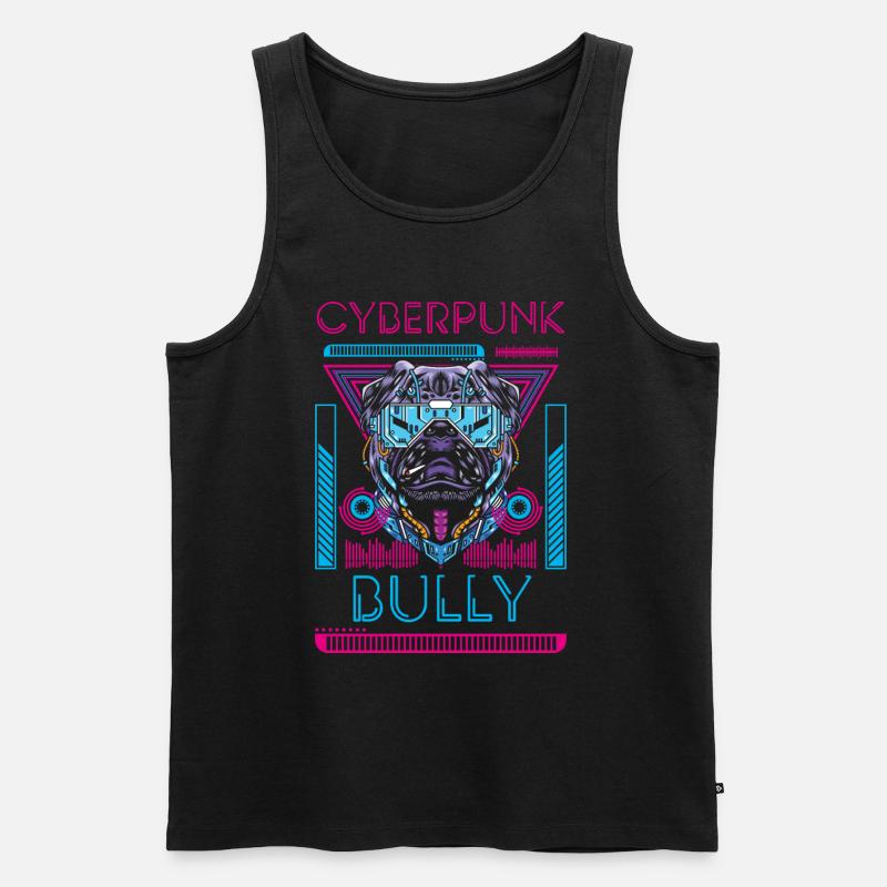 Cyborg Android Neon - Männer Premium Bio Tank Top - Schwarz