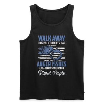 Polizist Blaulicht Kriminalität Dieb - Männer Premium Bio Tank Top - Schwarz - Vorne - AI Model Male 178 light (178cm)