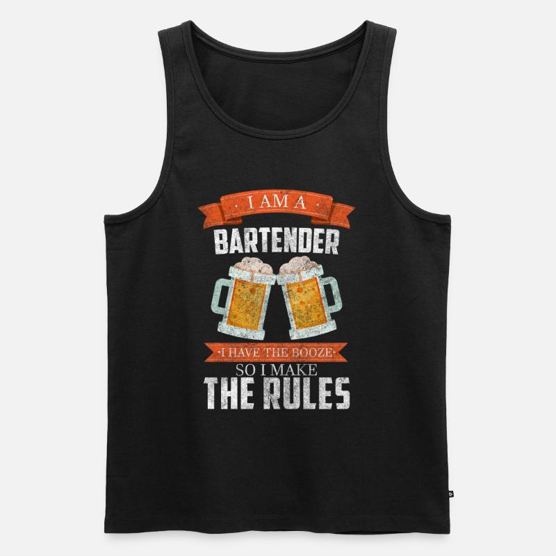Bar Disko Whiskey Beruf - Männer Premium Bio Tank Top - Schwarz