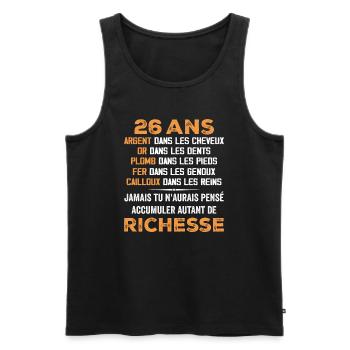 26 Ans Cadeau D'anniversaire Drôle Cadeau 26 ans - Débardeur bio Premium Homme - noir - Devant - Michal (187cm)
