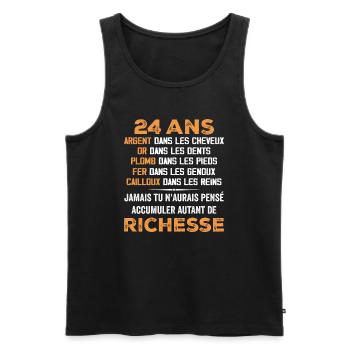 Lustiges Geburtstagsgeschenk zum 24. Geburtstag. Geschenk zum 24. Geburtstag - Männer Premium Bio Tank Top - Schwarz - Vorne - AI Model Male 178 light (178cm)
